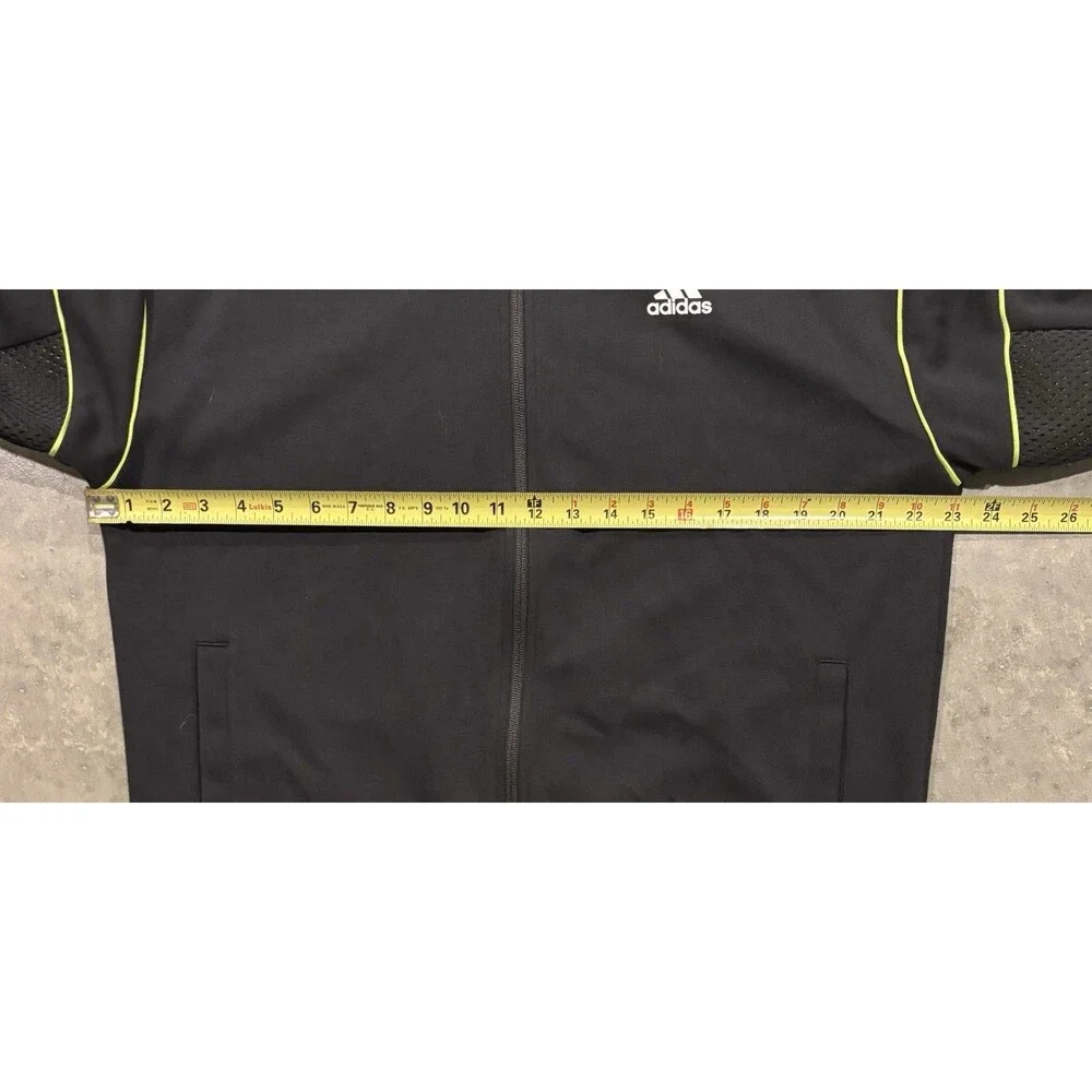 ADIDAS Must Haves Primeblue Full Zip Track Jacket Black Neon Green Men’s Large